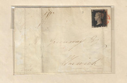 UK GB GREAT BRITAIN 1840 SG1 One Penny Black On Cover ....? To Warwickshire (PH) Used As Per Scan - Covers & Documents