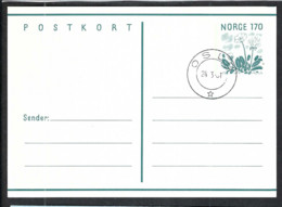 NORVEGE 1981: CP Entier De 1,70K Obl. CAD Oslo - Enteros Postales