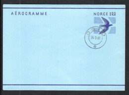 NORVEGE 1981: Aérogramme Entier De 2,20K Obl. CAD Oslo - Enteros Postales