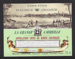 Etiquette De Vin Des Côtes Du Rhône  -  Maurice Granier à Sorgues (84)  -  Thème Pétanque - Sonstige & Ohne Zuordnung