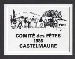 Etiquette De Vin   -  Comité Des Fêtes 1986  De Castelmaure  (11) -  Thème Pétanque - Sonstige & Ohne Zuordnung