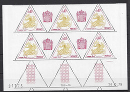 MONACO - TAXE N° 68 - SCEAU PRINCIER - Bloc De 6 COIN DATE - NEUF SANS CHARNIERE - 29/11/79 - Strafport