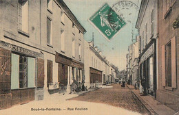 DOUE-la-FONTAINE. - Rue Foullon. Belle Carte Toilée RARE - Doue La Fontaine