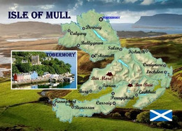 Scotland Isle Of Mull Map New Postcard * Carte Geographique * Landkarte - Other & Unclassified