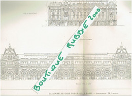 PLAN DESSIN 1897 PARIS 7° LA NOUVELLE GARE D ORLEANS QUAI D ORSAY ET RUE DE LILLE QUAI ANATOLE FRANCE ARCHITECTE LALOUX - Parigi