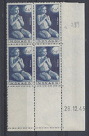 MONACO - N° 289 - OEUVRES CHARITABLES - Bloc De 4 COIN DATE - NEUF SANS CHARNIERE - 28/12/45 - Ongebruikt