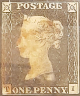 UK GB GREAT BRITAIN 1840 SG1 One Penny Black Stamp (TI) Used As Per Scan - Oblitérés