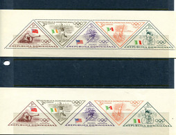 Dominican Republic 2 Mini Sheet MNH Perf+Imperf Olympic Winners  $ Flags 13500 - Ete 1956: Melbourne