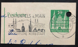 GERMANY, Fragment « LICHTENFELS A. MAIN », « ... Die Deutsche Korbstadt  », Commemorative Postmark, 1951 - Storia Postale