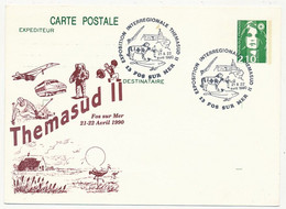 Entier Repiqué - 2,10 Briat - Exposition Thématique ThémaSud - 13 FOS SUR MER - 21/22 Avril 1990 - Overprinter Postcards (before 1995)