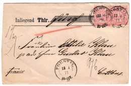 1871, Wertbrief Ab FORST I./L. - Cartas & Documentos