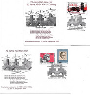 2187e: "Arbeiterbewegung", 2 Motivbelege Wien XIX. Aus Dem Jahr 2000 - 1991-00 Cartas