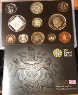 Gran Bretagna Great Britain 2008 ROYAL MINT BLACK LEATHER CASE DELUXE PROOF £5 - 1p COIN SET - Mint Sets & Proof Sets