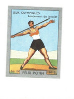 Chromo Jeux Olympiques Javelot Félix Potin " Ma Collection " Circa 1930 Bien 50 X 40 Mm RRR - Félix Potin