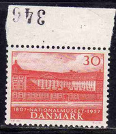 DANEMARK DANMARK DENMARK DANIMARCA 1957 NATIONAL MUSEUM PRINCE'S PALACE 30o MNH - Unused Stamps