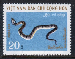 Vietnam 1970 Single 20x Stamp Showing Snakes In Fine Used Condition. - Vietnam