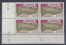 MONACO - N° 573 - EUROPA 1962 - Bloc De 4 COIN DATE - NEUF SANS CHARNIERE - 19/2/62 - Unused Stamps