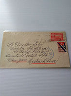 Cuba 1950.sea Mail.label100 Yrs Flag.train Accident Stamp.to Costa Rica.pmk Exterior Marítimo San José - Cartas & Documentos