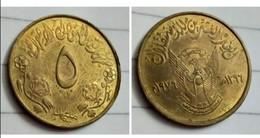 Sudan , Rare 5 Milliemes ,1396 (1976) Commemorative: 20th Anniversary Of Independence , UNC ,gomaa - Soudan