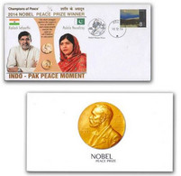 Norway 2014 Nobel Peace Prize Winner Pvt. Cover With Folder (**) MNH - Brieven En Documenten