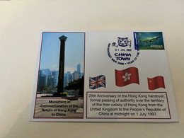 (2 G 16) 25th Anniversary Of Hong Kong Returning To China (1 July 1997 To 1 July 2022) - Briefe U. Dokumente