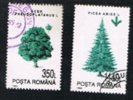 ROMANIA - SG 5615.5624  - 1994 CURRENT SERIE: FORESTRY TREES  - USED ° - Gebruikt