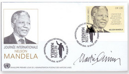 2018 – UN Nelson Mandela FDC Signed By The Engraver Artist Martin Mörck - VERY RARE (**) SCARE - Cartas