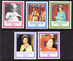 BAHAMAS - 1986 QEII BIRTHDAY SET (5V) FINE MNH ** SG 741-745 - Bahamas (1973-...)