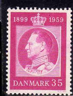 DANEMARK DANMARK DENMARK DANIMARCA 1959 KING FREDERIK'S IX 60th BIRTHDAY RE 35o MNH - Nuevos