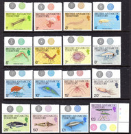 BRITISH ANTARCTIC TERRITORY BAT - 1984 MARINE LIFE SET (16V) WITH COLOUR CONTROLS FINE MNH ** SG 123-138 - Unused Stamps