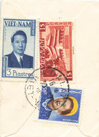 VIET-NAM YT 6 + 9 + 15 SUR MIGNONETTE DALAT 30/12/195 POUR FRANCE PARIS - Vietnam