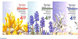 Israel 2019 Flowers 3v S-a (from Booklet), Mint NH, Nature - Flowers & Plants - Nuevos (con Tab)