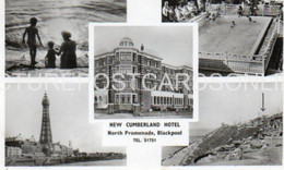 NEW CUMBERLAND HOTEL NORTH PROMENADE BLACKPOOL OLD R/P POSTCARD LANCASHIRE - Blackpool
