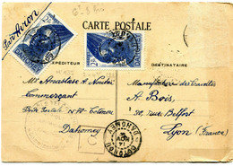 COTONOU CP Du 14/11/1944 Pour LYON Contrôle Postal ( Manque 1 Timbre) - Lettres & Documents