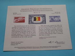 EXPOSITION PHILATELIQUE INTERNATIONALE ( BELGICA 72 ) 1972 ( Format +/- 20 X 15 Cm. ) Herdenkingskaart ! - Cartoline Maximum