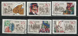 7364-SERIE COMPLETA ALEMANIA DDR FOLKLORE COSTUMBRES 1982 Nº 2365/2370   6,00€ YVERT - Gebraucht