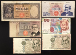 Italy Italia Repubblica 6 Banconote 6 Notes Con Sostitutive Lotto.4059 - [ 9] Verzamelingen