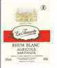 Etiquette Rhum  Blanc Agricole" La Favorite" - André Dormoy à Fort De France  -  MARTINIQUE - - Rhum