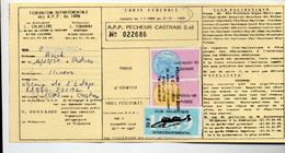 Castres (81 Tarn)  Carte De Pêche   1989  Avec 3 Timbres Fiscaux (PPP38462) - Lettres & Documents