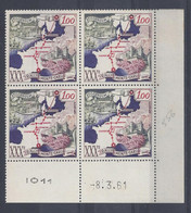 MONACO - N° 556 - 30ème RALLYE AUTOMOBILE - Bloc De 4 COIN DATE - NEUF SANS CHARNIERE - 8/3/61 - Unused Stamps