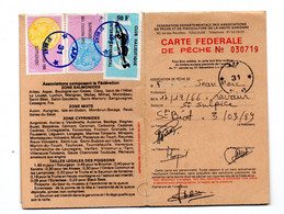 Saint Béat (31 Haute  Garonne)  Carte De Pêche   1989  Avec 3 Timbres Fiscaux (PPP38465) - Briefe U. Dokumente