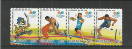 India 2008 COMMONWEALTH YOUTH Games Sports Badminton Wrestling Se-tenant 4v Stamp SET MNH - Nuevos
