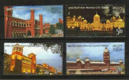 India 2009 Heritage Railway Stations Architecture UNESCO World Heritage Stamps 4v Stamp SET MNH - Nuevos