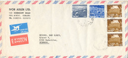 Israel Air Mail Cover Sent Express To Denmark 11-2-1977 With More Stamps (bended Cover) - Airmail