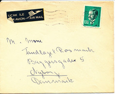 Turkey Cover Sent To Denmark 20-12-1964 Single Stamp - Lettres & Documents