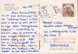 Italy PPC Livigno Lombardia LIVIGNO 1982 Taxe T- Cancel Postage Due FREDERIKSBERG POSTKONTOR (RED) Cancel (2 Scans) - Segnatasse