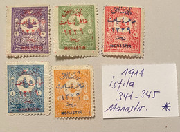 1911 Sultan Resad Journey To Macedonia  Stamps MH MONASTIR Isfila 341-345 - Neufs