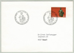 Schweiz / Helvetia 1986, Brief Chur - Basel, Merkur, Römischer Gott Handel, Bronzefigur Merkur, Gott Handel, Römer - Archaeology