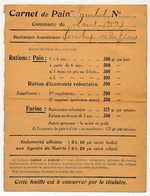 FRANCE - 1 Feuille "carnet De Pain" - PARIS - Après 1917... - Historische Dokumente