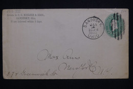 ETATS UNIS - Entier Postal De Sandusky Pour New York En 1892 - L 127727 - ...-1900